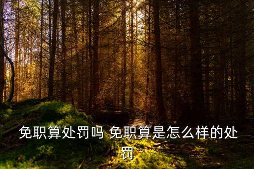  免職算處罰嗎 免職算是怎么樣的處罰