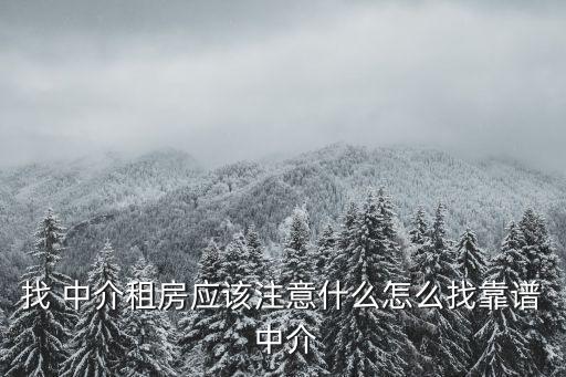 找 中介租房應(yīng)該注意什么怎么找靠譜 中介
