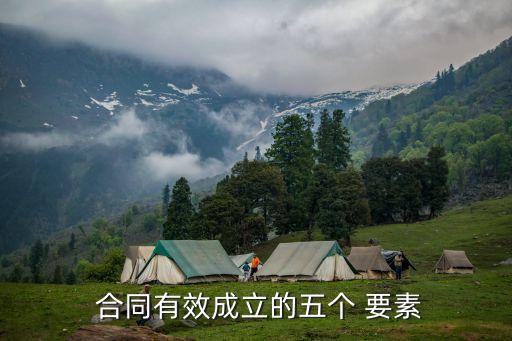  合同有效成立的五個 要素