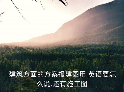  建筑方面的方案報(bào)建圖用 英語(yǔ)要怎么說(shuō).還有施工圖