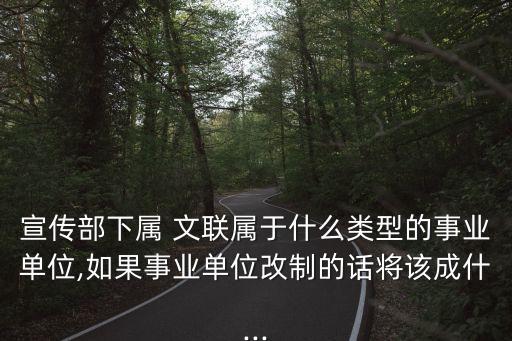 宣傳部下屬 文聯屬于什么類型的事業(yè)單位,如果事業(yè)單位改制的話將該成什...