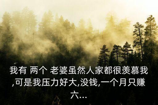 我有 兩個(gè) 老婆雖然人家都很羨慕我,可是我壓力好大,沒(méi)錢(qián),一個(gè)月只賺六...