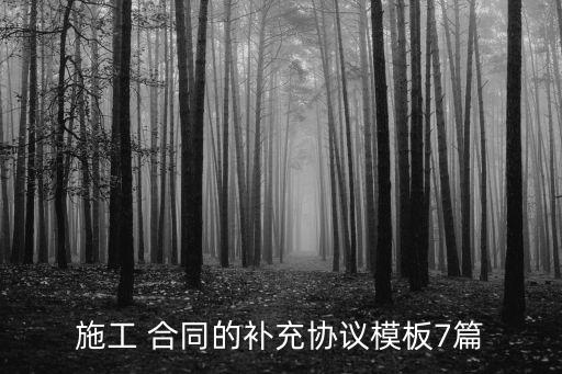 施工 合同的補(bǔ)充協(xié)議模板7篇