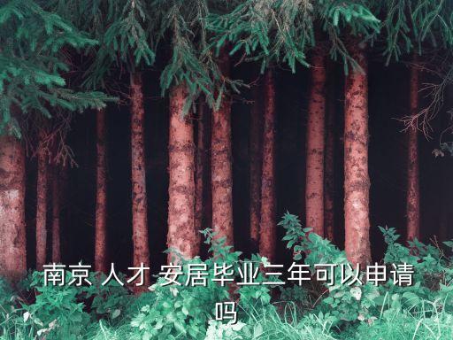  南京 人才 安居畢業(yè)三年可以申請嗎