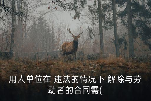 用人單位在 違法的情況下 解除與勞動者的合同需(