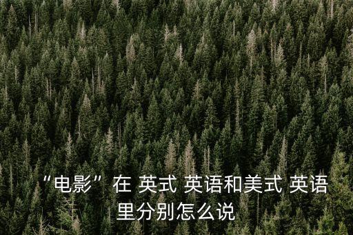 “電影”在 英式 英語和美式 英語里分別怎么說