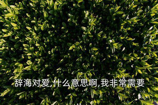 辭海是什么意思,我們的故事可以寫成辭海是什么意思