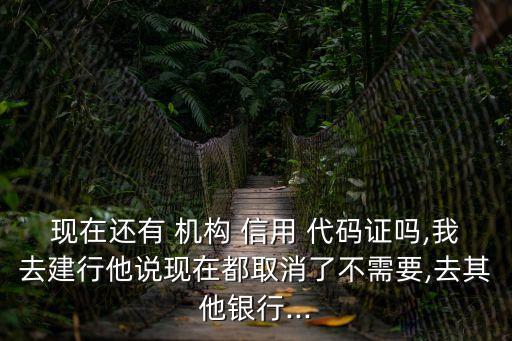 現(xiàn)在還有 機(jī)構(gòu) 信用 代碼證嗎,我去建行他說(shuō)現(xiàn)在都取消了不需要,去其他銀行...