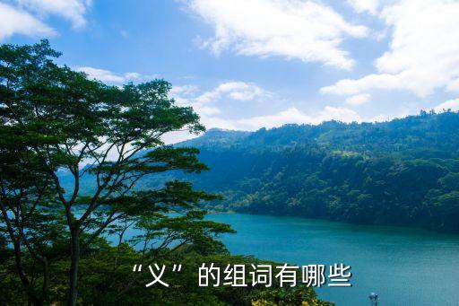 “義”的組詞有哪些
