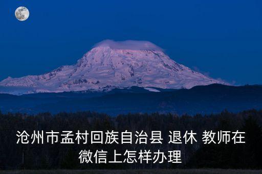滄州市孟村回族自治縣 退休 教師在微信上怎樣辦理