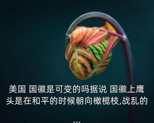美國 國徽是可變的嗎據(jù)說 國徽上鷹頭是在和平的時候朝向橄欖枝,戰(zhàn)亂的...
