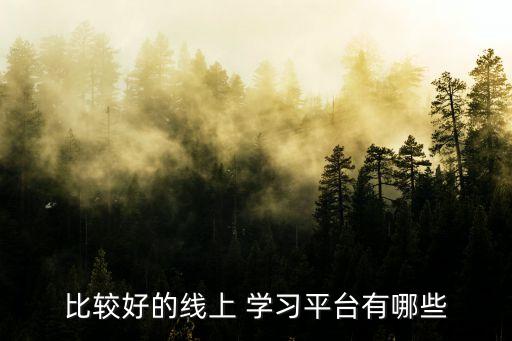 比較好的線上 學(xué)習(xí)平臺有哪些