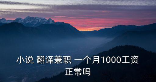 小說(shuō) 翻譯兼職 一個(gè)月1000工資正常嗎
