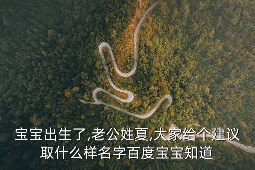 寶寶出生了,老公姓夏,大家給個建議取什么樣名字百度寶寶知道