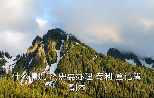 什么情況下,需要辦理 專利 登記簿 副本