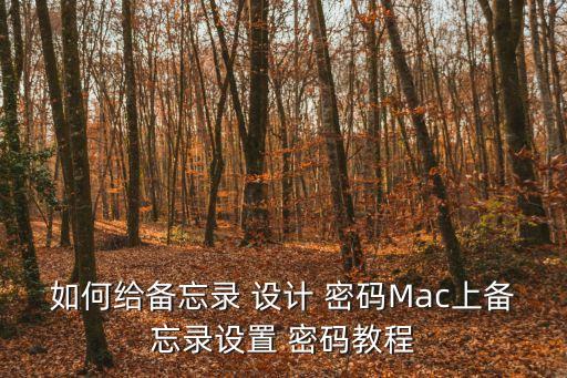 如何給備忘錄 設(shè)計(jì) 密碼Mac上備忘錄設(shè)置 密碼教程