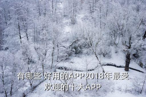 有哪些 好用的APP2018年最受歡迎的十大APP