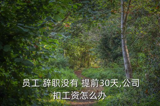  員工 辭職沒有 提前30天,公司扣工資怎么辦