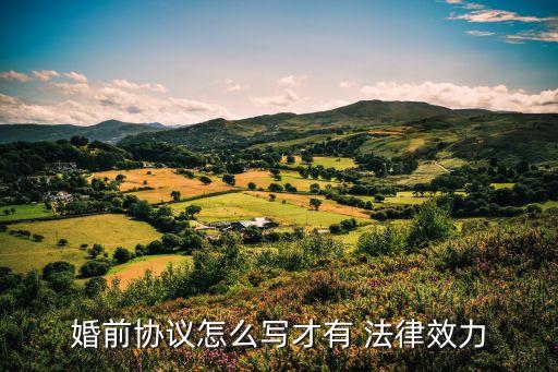 婚前協(xié)議怎么寫才有 法律效力