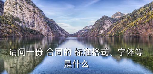 合同標(biāo)準(zhǔn)