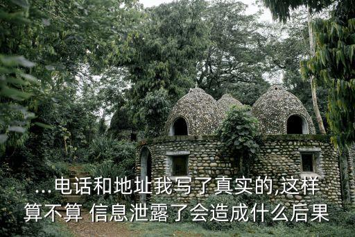 ...電話和地址我寫(xiě)了真實(shí)的,這樣算不算 信息泄露了會(huì)造成什么后果