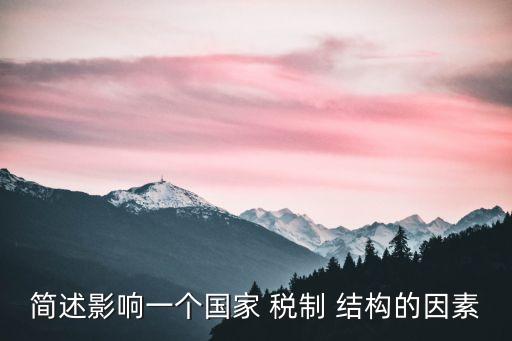 簡述影響一個國家 稅制 結(jié)構(gòu)的因素