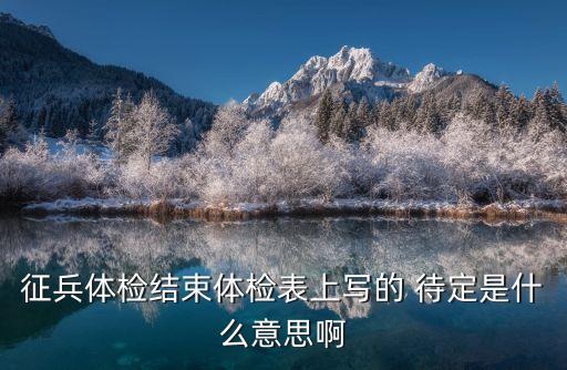 征兵體檢結(jié)束體檢表上寫的 待定是什么意思啊