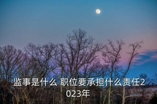  監(jiān)事是什么 職位要承擔什么責任2023年