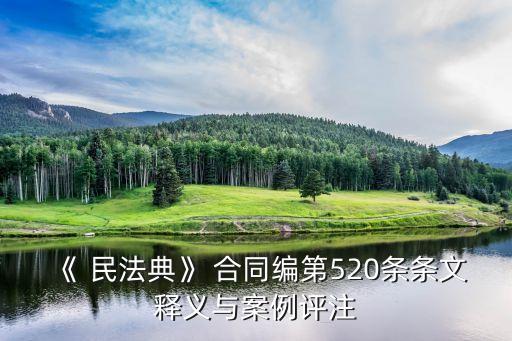 《 民法典》 合同編第520條條文釋義與案例評(píng)注