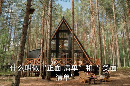 什么叫做“正面 清單”和“ 負(fù)面 清單”