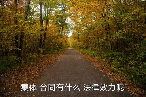 集體 合同有什么 法律效力呢