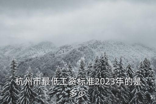  杭州市最低工資標(biāo)準(zhǔn)2023年的是多少