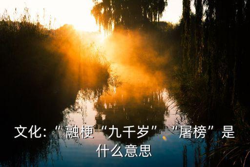 文化:“ 融?！熬徘q”“屠榜”是什么意思