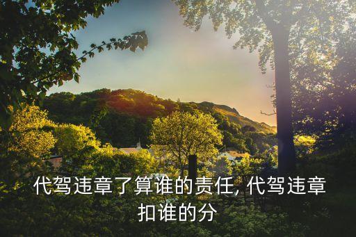  代駕違章了算誰(shuí)的責(zé)任, 代駕違章扣誰(shuí)的分