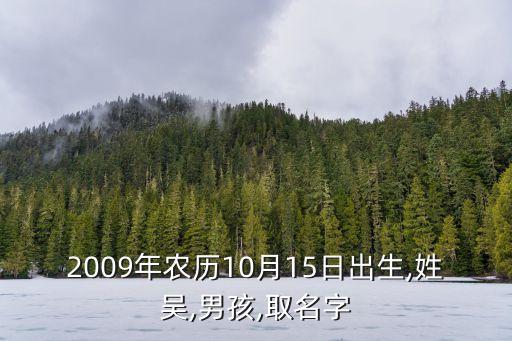 2009年農(nóng)歷10月15日出生,姓吳,男孩,取名字