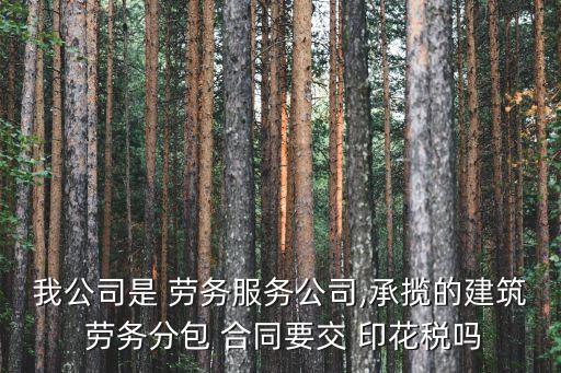 勞務(wù)外包合同繳納印花稅嗎,外包合同需要繳納印花稅嗎