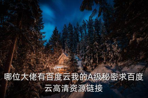 哪位大佬有百度云我的A級秘密求百度云高清資源鏈接