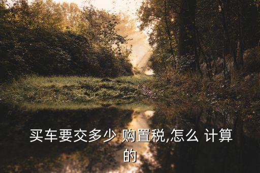  買車要交多少 購(gòu)置稅,怎么 計(jì)算的