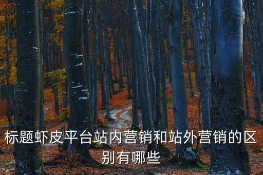 標題蝦皮平臺站內營銷和站外營銷的區(qū)別有哪些