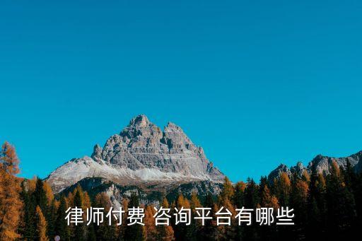 律師付費(fèi) 咨詢平臺(tái)有哪些