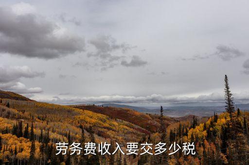  勞務(wù)費(fèi)收入要交多少稅