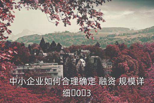中小企業(yè)如何合理確定 融資 規(guī)模詳細(xì)?0?3