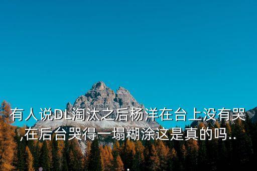 有人說DL淘汰之后楊洋在臺上沒有哭,在后臺哭得一塌糊涂這是真的嗎...