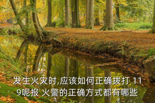 火警119,什么情況下報火警119