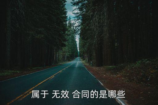 屬于 無(wú)效 合同的是哪些