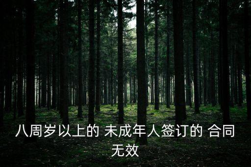 八周歲以上的 未成年人簽訂的 合同無效