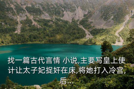 找一篇古代言情 小說,主要寫皇上使計(jì)讓太子妃捉奸在床,將她打入冷宮,后...