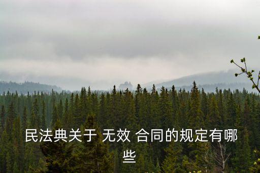  民法典關(guān)于 無效 合同的規(guī)定有哪些
