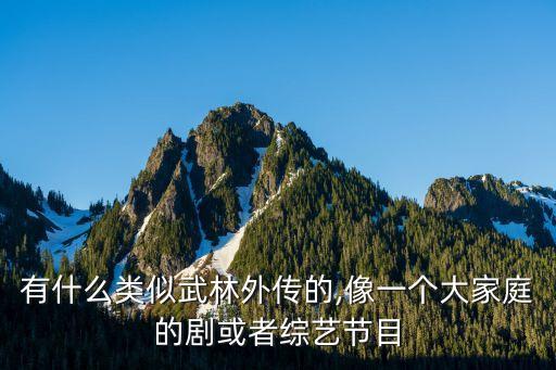 有什么類似武林外傳的,像一個大家庭的劇或者綜藝節(jié)目