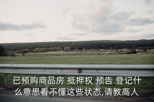 已預(yù)購(gòu)商品房 抵押權(quán) 預(yù)告 登記什么意思看不懂這些狀態(tài),請(qǐng)教高人